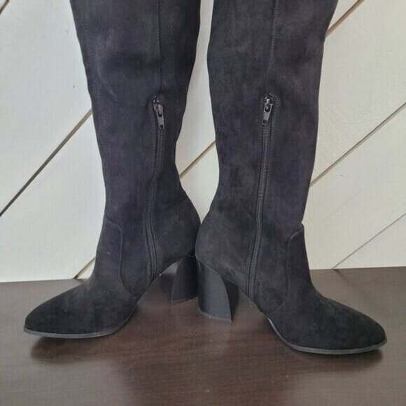 NEW Dolce Vita Gollie Womens Over-The-Knee Boots 7 Black Suede - Picture 5 of 11